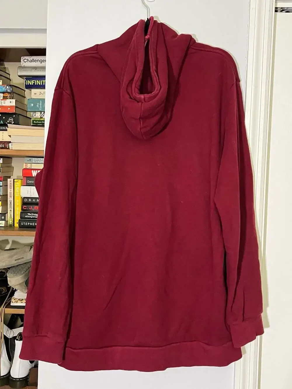 Adidas Originals Trefoil Logo Pullover Hoodie in Maroon